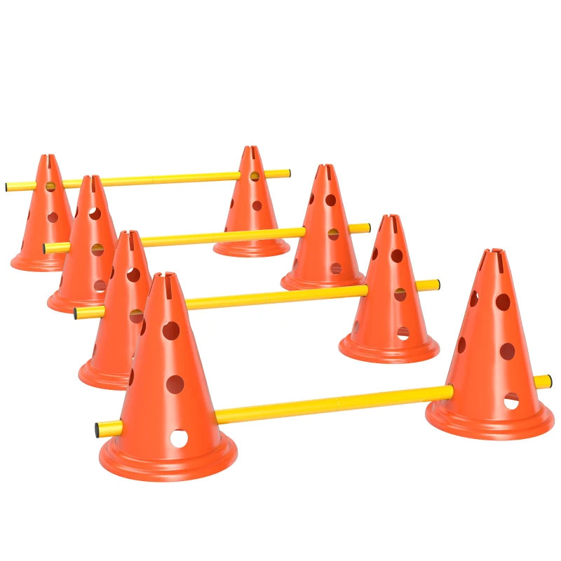 Dog Training Agility Set – 8 Cones & Jump Poles