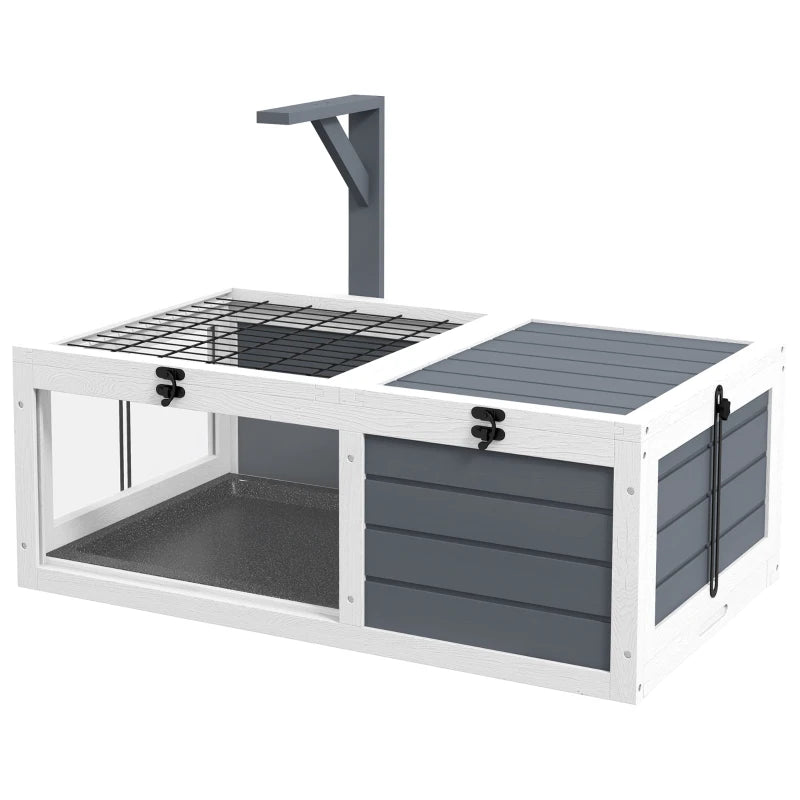 Grey Tortoise House Table with Openable Lids & Trays