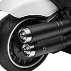 Electric Motorbike for Kids 6V with Training Wheels and Simple One-Button Start – White