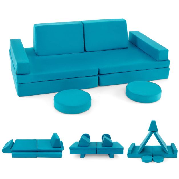 Kids 8-Piece Play Couch Sofa with Easy-Carry Portable Handle