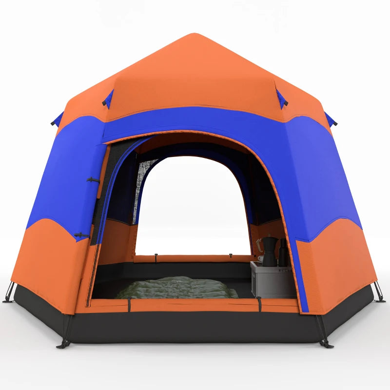 6-Person Tent – Hexagon Design with Hang Hook & Carry Bag
