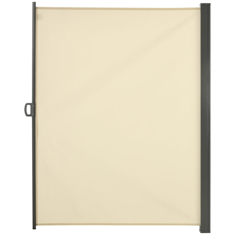 Cream Retractable Side Awning Screen Outdoor Privacy Panel for Garden & Balcony 3x2m