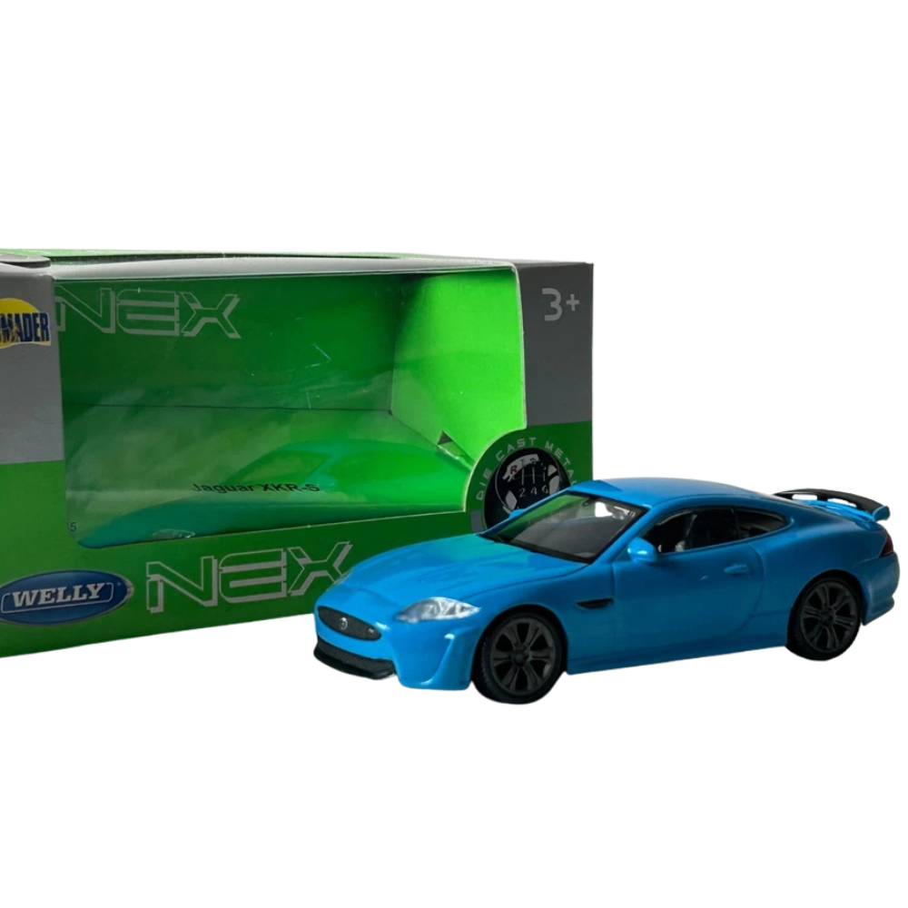 Welly Jaguar Xkr-S Blue Metal Diecast British Grand Tourer Sports Car Model Toy 1:43 Scale