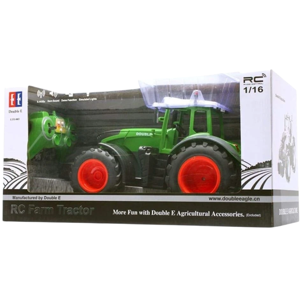 Remote Control Farm Tractor Rc 1:16 Scale 2.4ghz Lights Sound Kids Gift Toy for Boys Girls