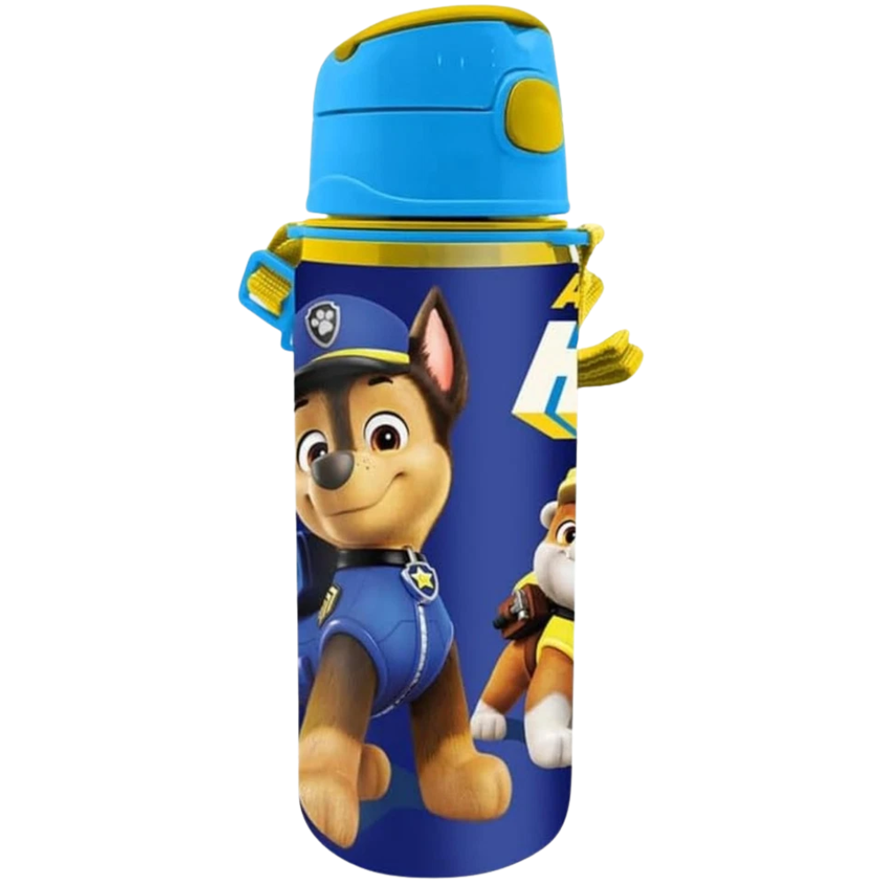 Back to School Kids Aluminium Flask 600ml Push Button Hot Cold Water Bottle
