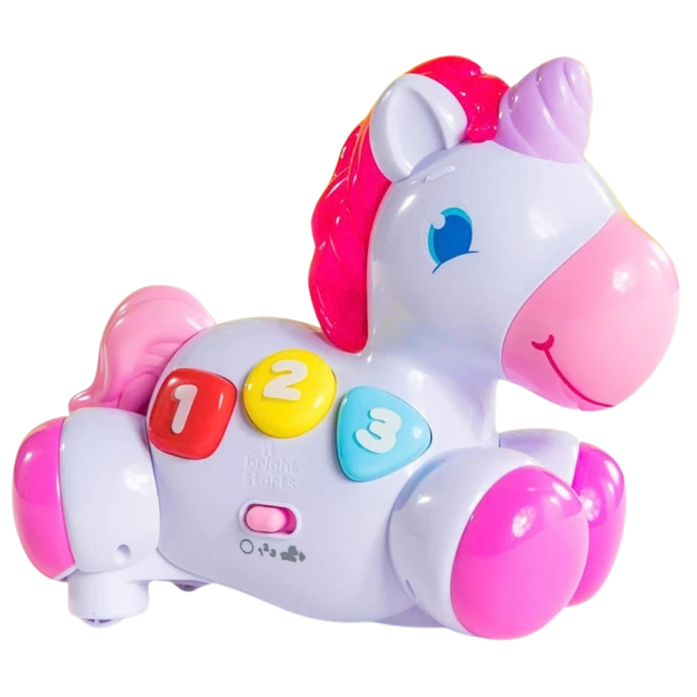 Bright Starts Rock & Glow Unicorn Baby Toy Lights Sounds Musical Learning Toy 6m+