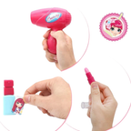 19pc Girls Role Play Jewelry Kit Princess Suitcase Pretend Makeup Hair Styling Toy Set