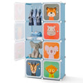 Portable 8-Cube Kids Closet with Hanging Section for Storage