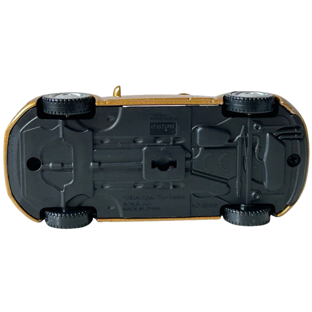 Rastar Volkswagen Beetle Gold Diecast Classic German Car Model Toy 1:43 Scale Collectible
