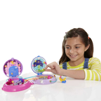 Polly Pocket Double Play Space Compact 2 Micro Dolls 15 Accessories Kids Travel Playset