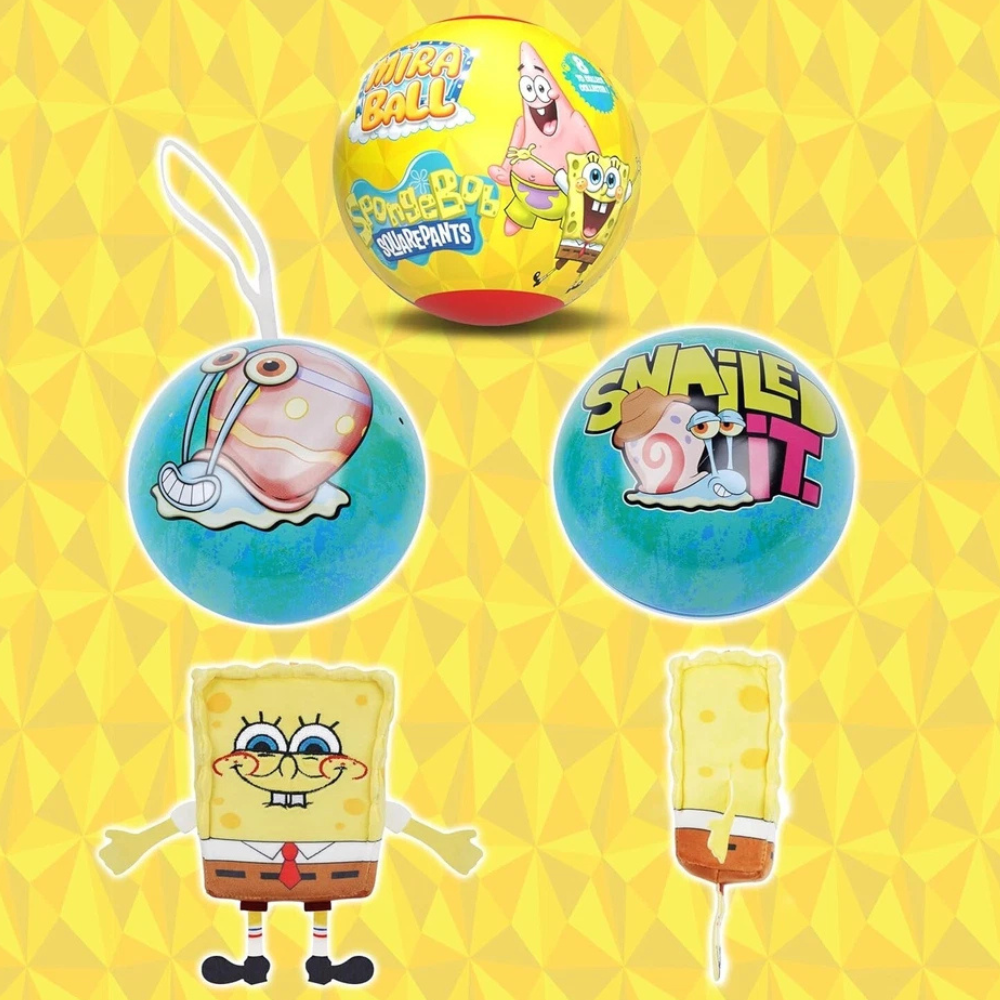 Spongebob Squarepants Mira Ball 3 Surprises Plush Tin Box Soft Squishy Toy