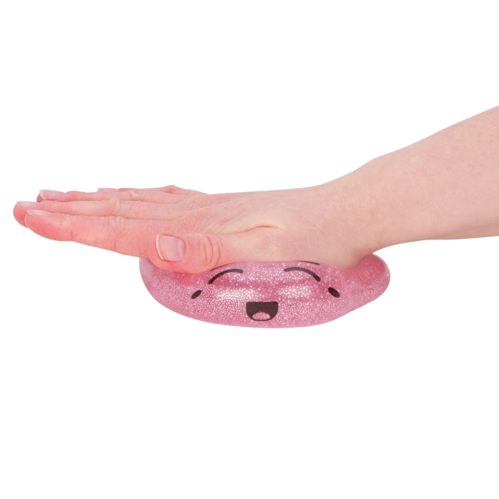 Toyland® Glitter Pink Squishy Bao Dumpling Fidget Toy with Reusable Steamer Box – Sensory Squeeze Toy Ages 3+