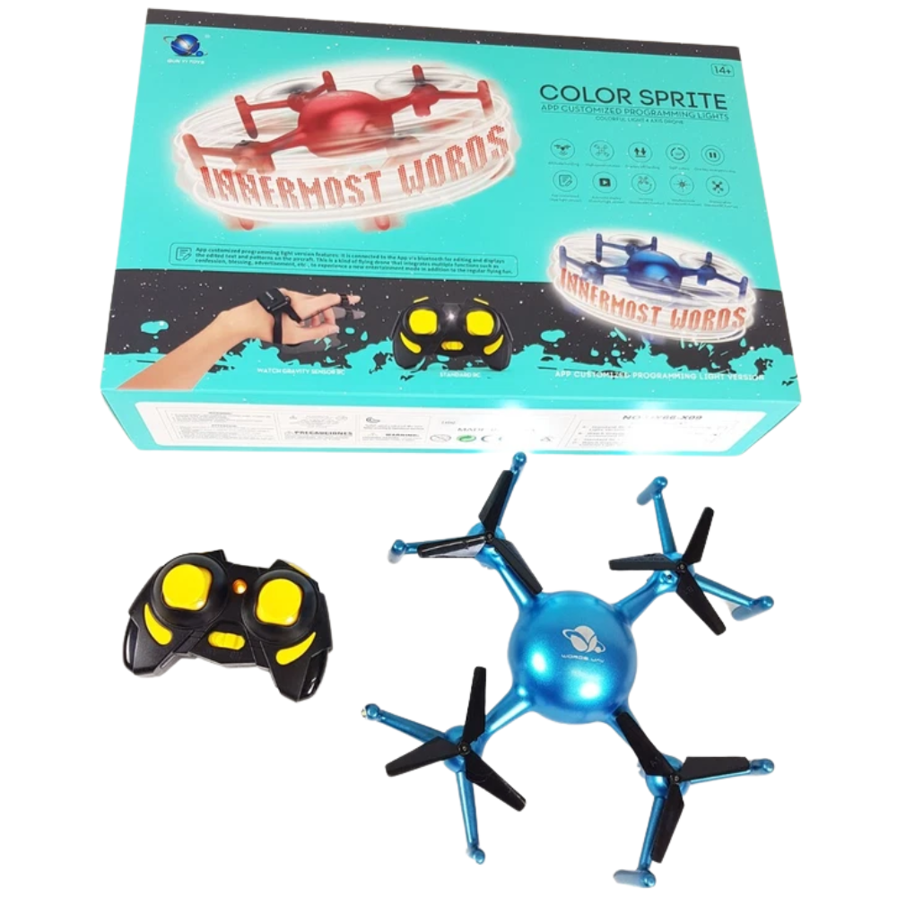 Remote Control Led Drone Rc 2.4ghz App Programmable Sky Writing Kids Gift 14+ Uk Toy