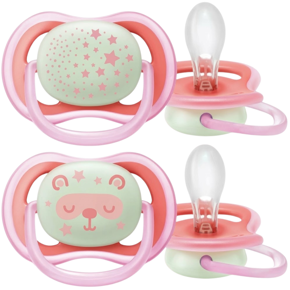 Philips Avent Baby Soothers 2 Pack Orthodontic BPA-Free Silicone Dummies with Hygienic Cap
