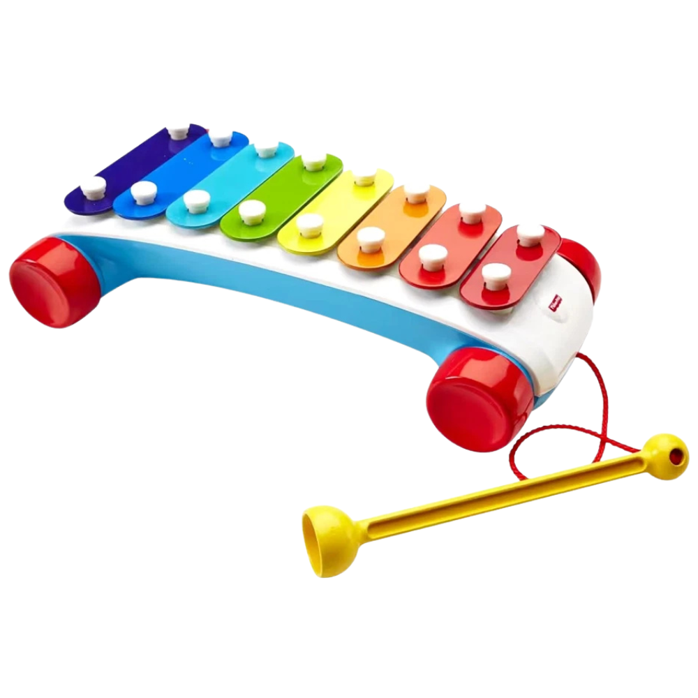 Fisher-Price Baby Xylophone Pull Toy Musical Instrument with Drumstick