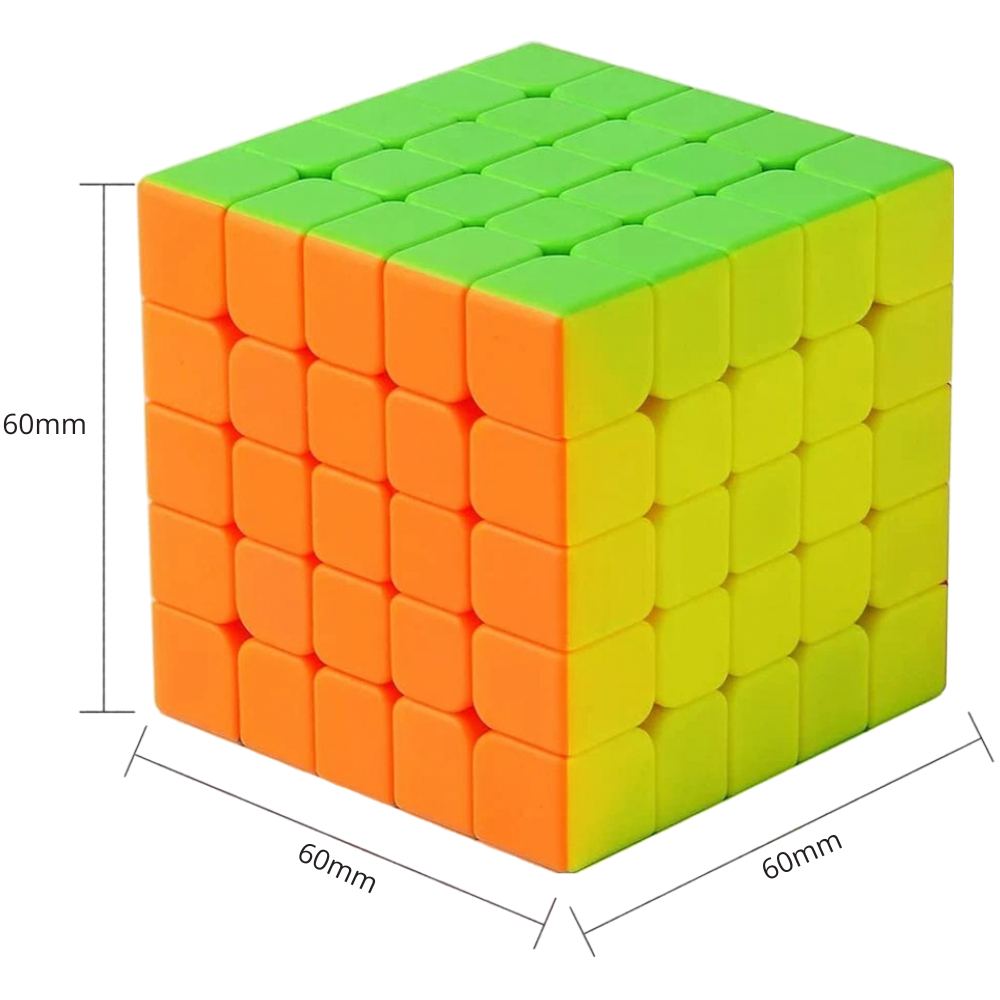 Qiyi 5x5 Stickerless Speed Cube Puzzle Toy for Kids Smooth Twist Magic Cube Brain Teaser