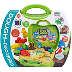 Dino World Play Dough Suitcase Set 26pcs Dinosaur Moulds Creative Toy Kit Ages 3-6