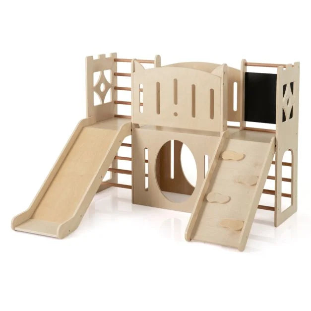 8-in-1 Toddler Slide with Climbing Ladders, Toy Storage, and Multi-Play Features