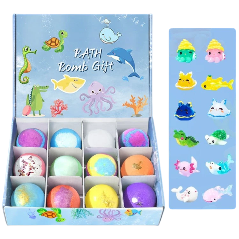 12pcs Kids Bath Bombs with Surprise Toys Inside, Fun Bath Fizzers Gift Set UK