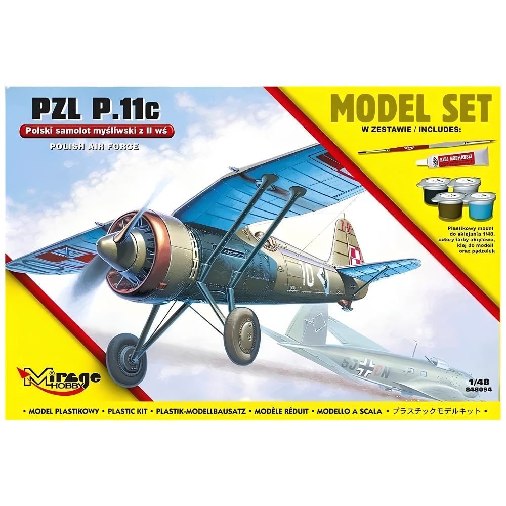 PZL P.11C Polish Fighter Aircraft WWII Diecast Collectible Military Plane Model