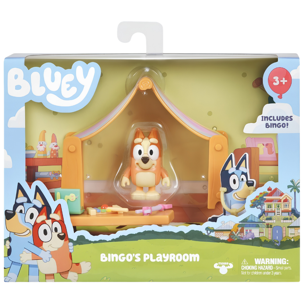Bluey Bingo Playroom Mini Playset with Bingo Figure, Playmat and Pretend Play Accessories 3+
