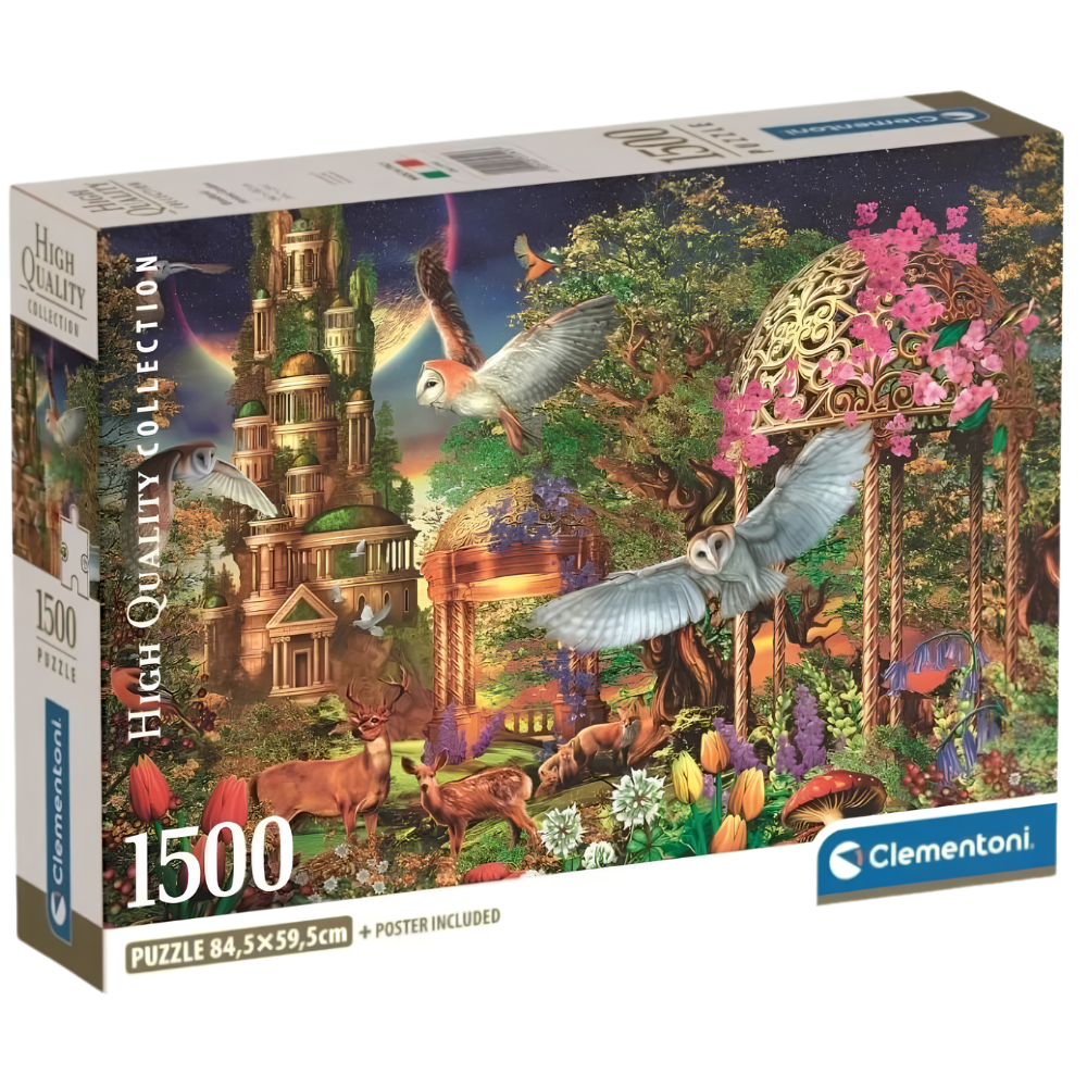 Clementoni Woodland Fantasy Garden 1500 Piece Jigsaw Puzzle, Colourful Nature Artwork