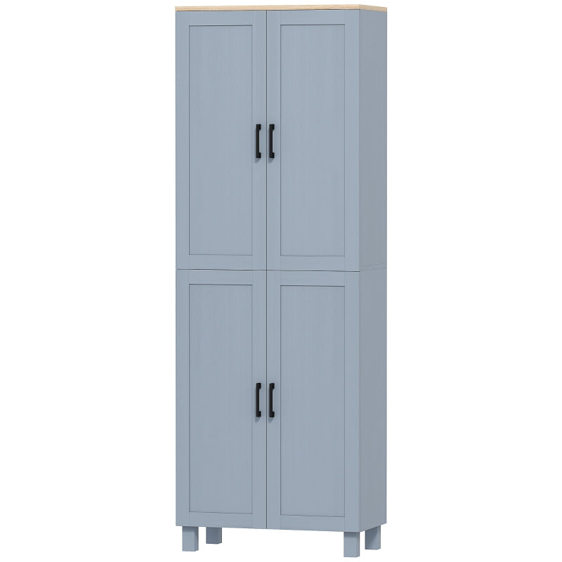 Modern Kitchen Pantry Cabinet, 4-Door with Adjustable Shelves