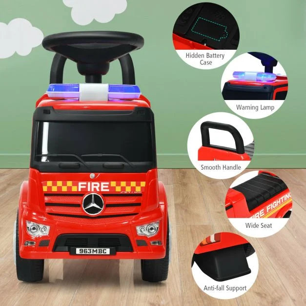 Kids Ride-On Push Car Licensed Mercedes-Benz Firefighter Edition