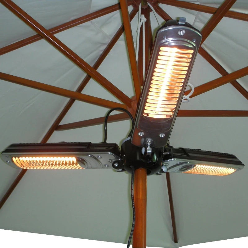 Parasol Mounted Infrared Electric Heater for Outdoor Gazebo and Patio, 2000W