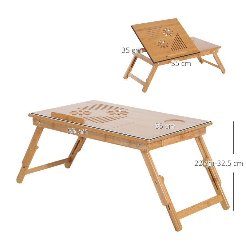 Laptop Bed Table – Adjustable Height, Foldable Design