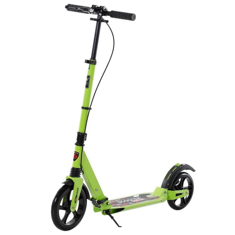 Kick Scooter for Ages 14+ with Big Wheels & Dual Suspension, Green
