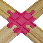 4-Way Wooden Train Track Crossing Adapter Compatible with Brio Lillabo & Bigjigs 3D Printed