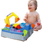 2-in-1 Kids Sand & Water Table Outdoor Garden Play Set with Truck & Crane