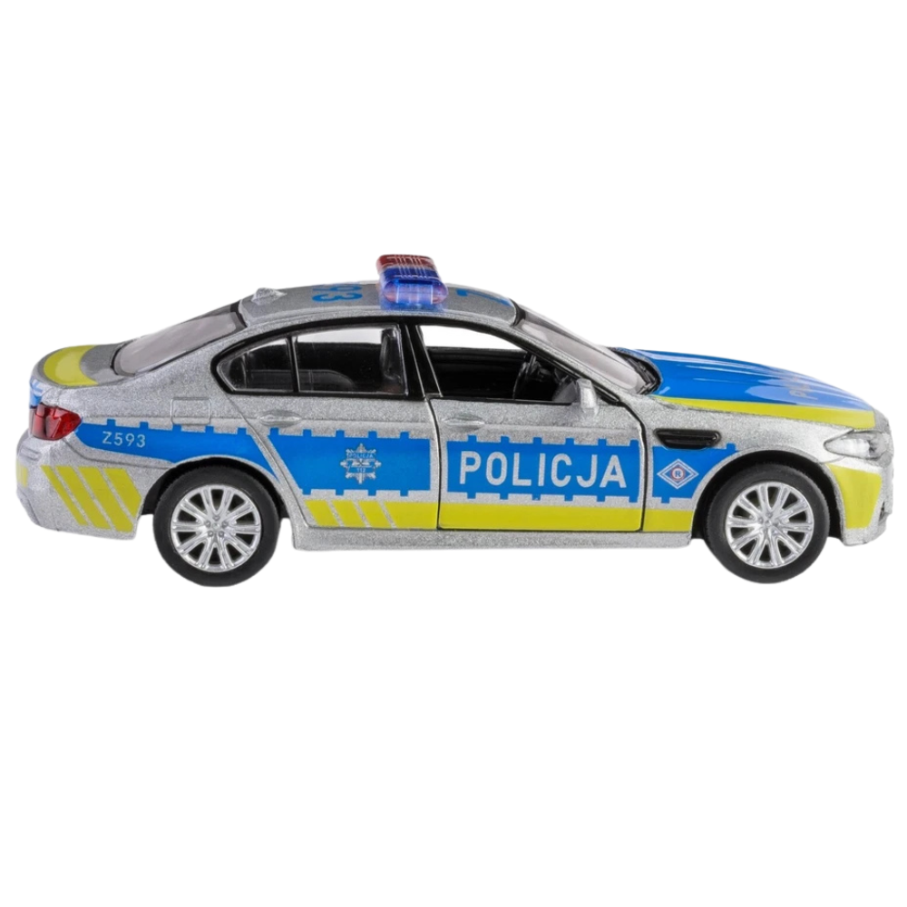 Daffi RMZ City BMW M5 Polish Police Car 1:34–1:39 Diecast Model Toy