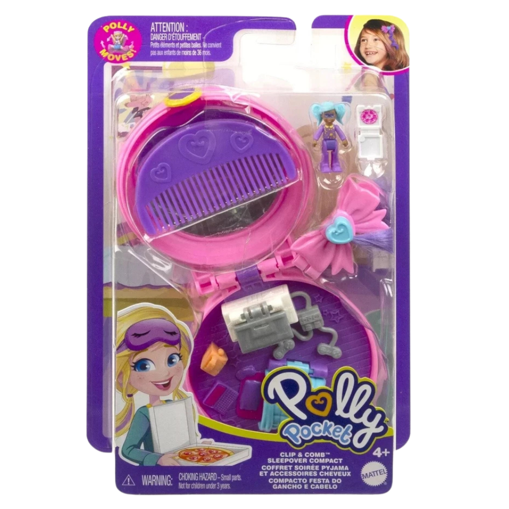 Polly Pocket Compact Playset with Micro Dolls & Metal Vehicle Mattel Gvm22 / Hkv55
