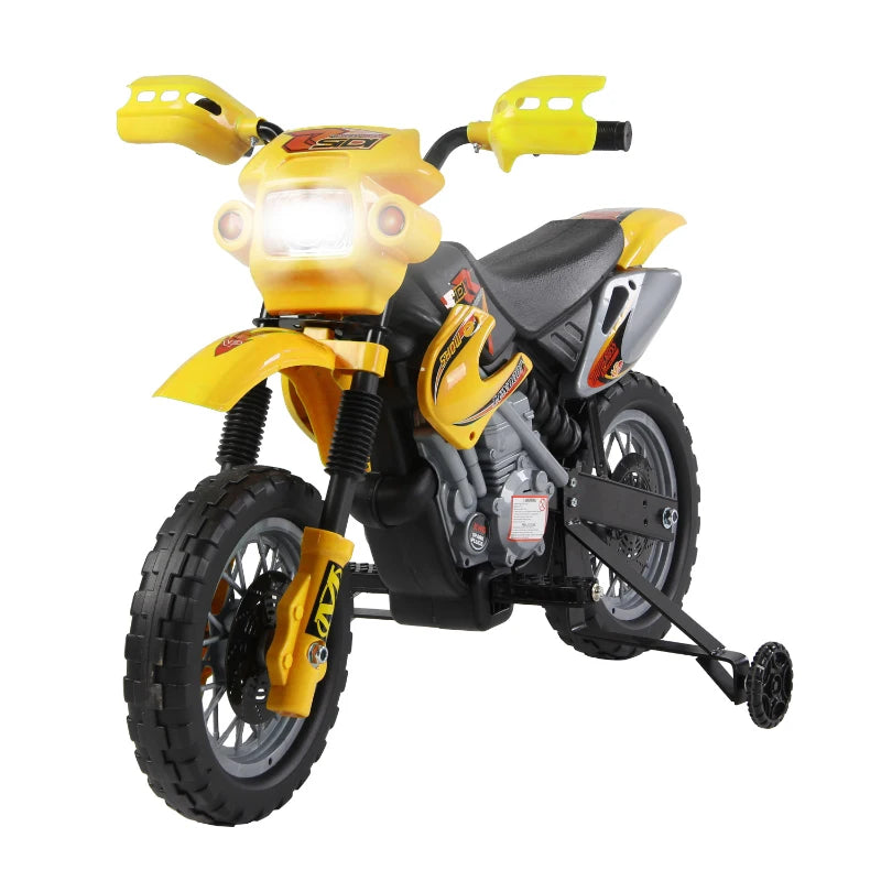 Yellow Electric Motorcycle Ride-On Toy for Kids – Battery Operated, Easy to Use