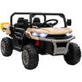 Two-Seater 12V Kids Electric Ride-On Car with Remote and Electric Bucket, Yellow Color