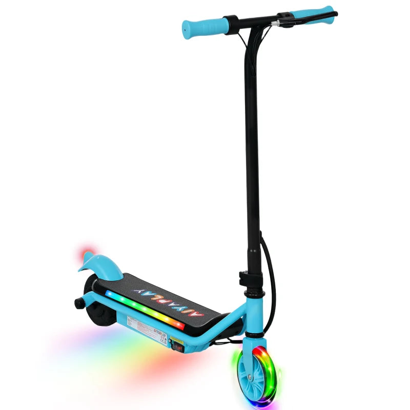 Electric Kids Scooter with Colorful Lights for Ages 6-14 – Blue Ride-On Scooter