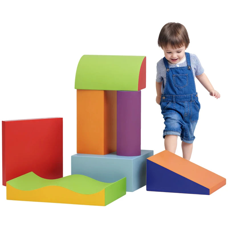 Blue 7-Piece Soft Foam Play Set for Toddlers 1-3 Years – Safe Climb & Crawl Toy