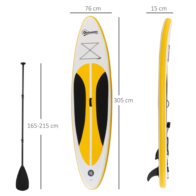 Inflatable SUP Board – 10 ft with Accessories for Beginners & Youth, White