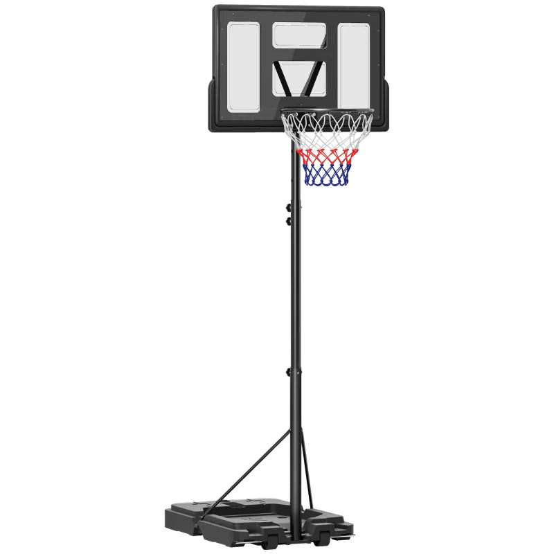Mobile Basketball Hoop with Wheels & Weighted Base