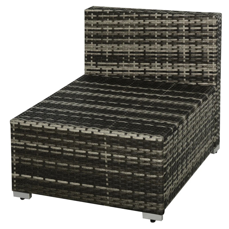 Wicker Garden Sectional Sofa Set – 4-Seater Outdoor Furniture in Grey