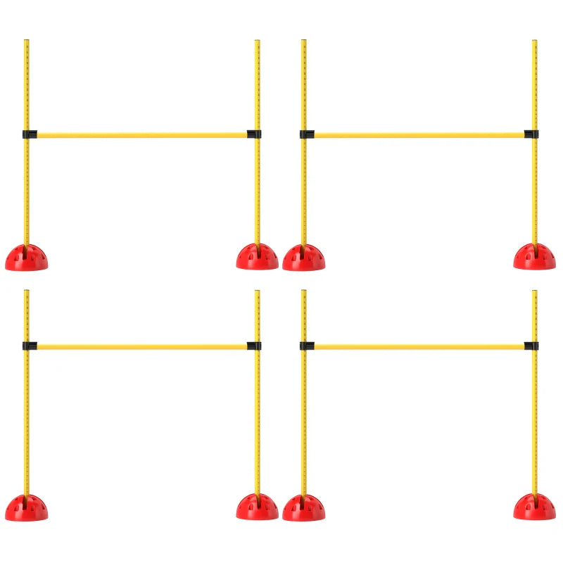 4-Piece Dog Agility Set with 4 Hurdles – Yellow