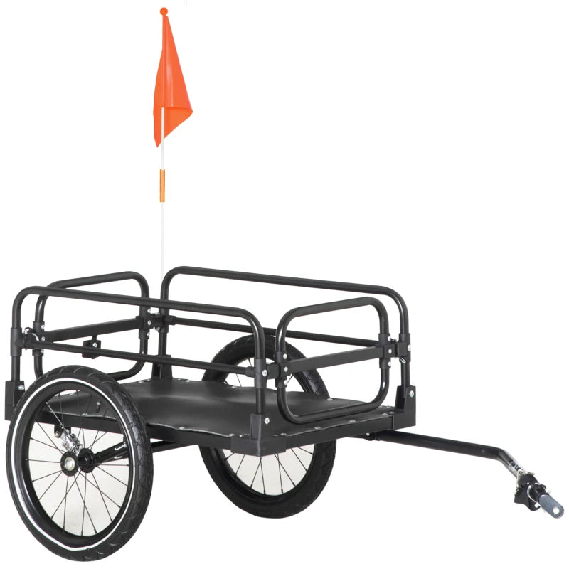 Bicycle Cargo Trailer – 2-Wheel Outdoor Carrier, Black
