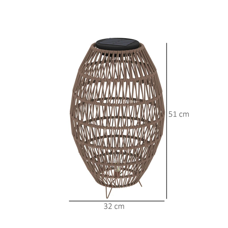 Rattan Solar Garden Lantern with Auto On/Off – Weatherproof Outdoor Decorative Light