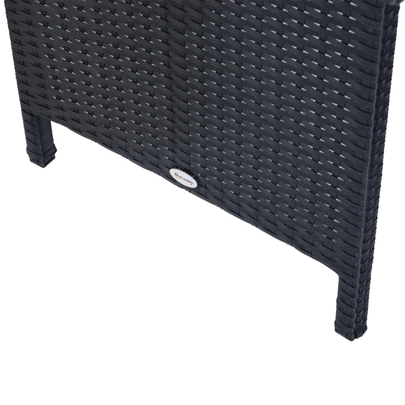 8-Seater Black Rattan Corner Sofa Set with Cushions – Outdoor Patio & Garden Furniture