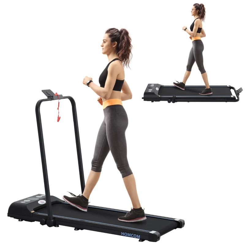 Blue Foldable Treadmill – Easy Storage & LED Display