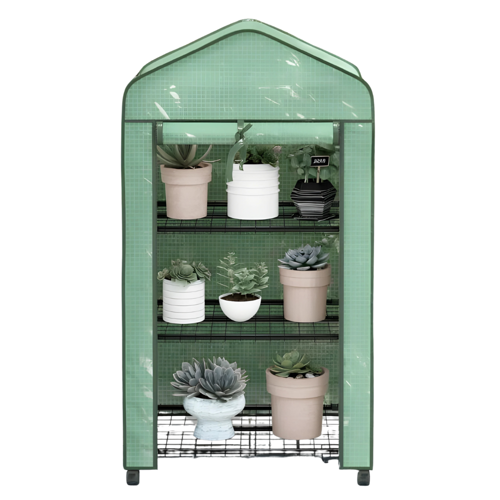 Three-Tier Mini Greenhouse with Sturdy Frame for Efficient Indoor and Outdoor Plant Growing