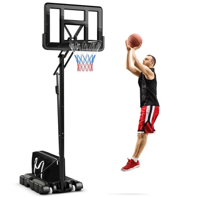 Portable Adjustable Basketball Hoop Stand for Adults & Teens (2.45–3.05m)