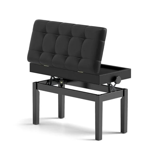 Duet Piano Bench with Adjustable Height, Storage & Padded Cushion